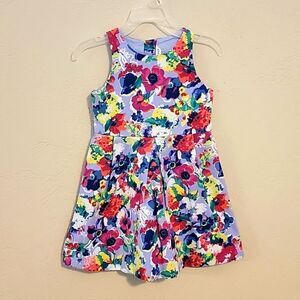 JANIE AND JACK BRIGHT FLORAL DRESS, SIZE 4